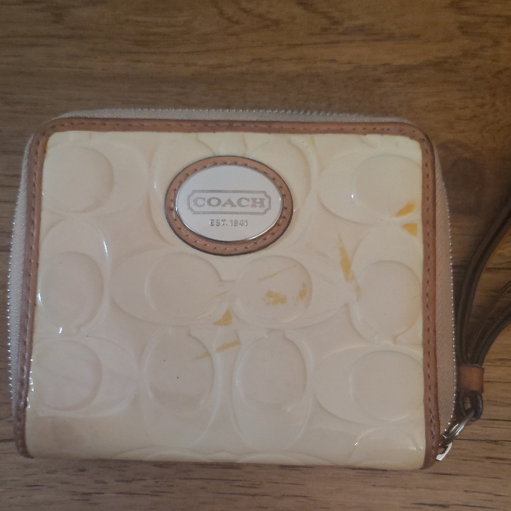 Coach Cream and Tan Wallet
